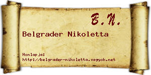 Belgrader Nikoletta névjegykártya